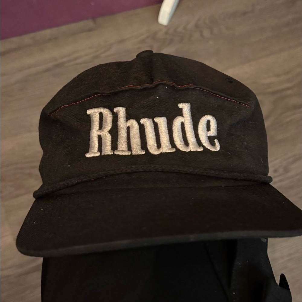 Rhude Black and White Logo Cap